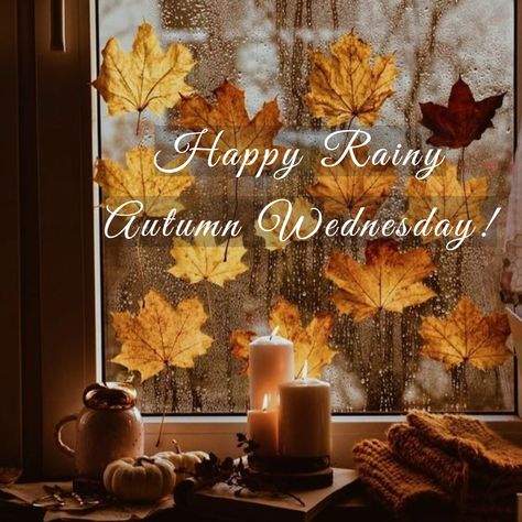 Happy Wednesday Fall, Wednesday Fall, Rainy Wednesday, Fall Greetings, Fall Dinner Ideas, Wednesday Greetings, Rainy Autumn, Rainy Fall, Good Morning Wednesday