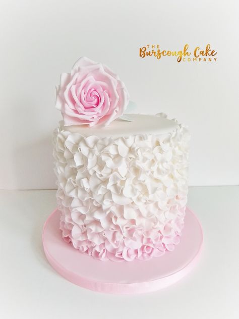 Ruffle Birthday Cake, Pink Ruffle Cake, Fitness Cake, 90th Birthday Decorations, Baking Fun, 18th Birthday Cake, Mothers Day Cake, Cream Cakes, Ruffle Cake