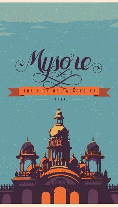 Mysore Illustration Art, India Poster, Indian Illustration, Tourism Poster, Travel Postcard, City Illustration, Illustrations And Posters, Incredible India, India Art