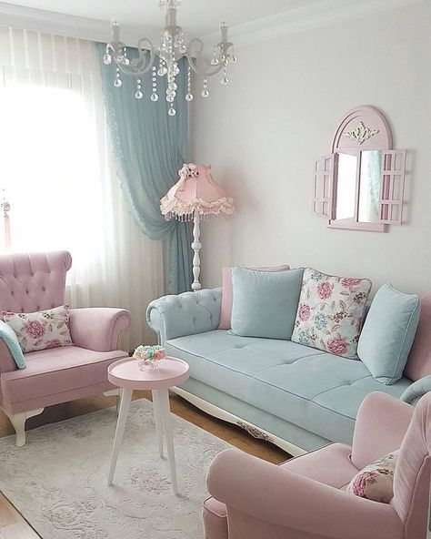 Camera Shabby Chic, Reka Bentuk Bilik Tidur, Pastel Living Room, Shabby Chic Decor Living Room, Hiasan Bilik Tidur, Shabby Chic Living, Shabby Chic Room, Pink Living Room, Shabby Chic Dresser