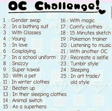 Draw You Oc Challenge, Gachalife Oc, Oc Creation, Fun Glasses, 30 Day Art Challenge, Sketchbook Challenge, Bored Jar, 30 Day Drawing Challenge, Drawing Challenges