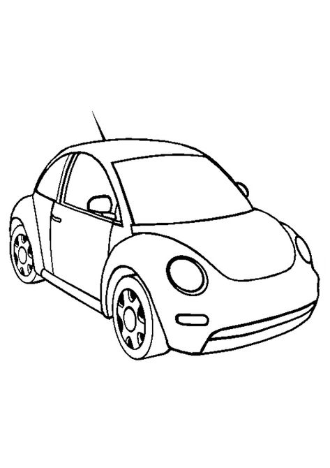 Small Car Drawing, Car Pencil Drawing, Car Clipart Black And White, Cars Coloring Pages Free Printable, Car Cartoon Drawing, Car Colouring Pages, Car Drawing For Kids, Coloring Car, Coloring Pages Cars