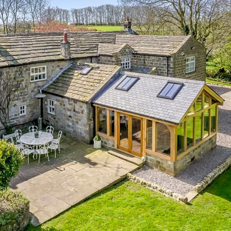 Superb oak garden room Wood Conservatory, Oak Garden Room, Garden Room Interiors Ideas, Oak Conservatory Ideas, Timber Conservatory, Oak Frame Extension Ideas, Oak Framed Garden Room, Oak Conservatory, Oak Projects