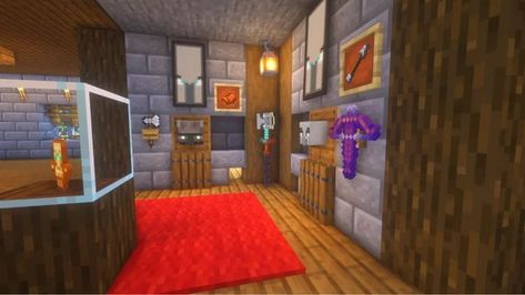 (7) DetailCraft: Minecraft for the detail oriented Minecraft Trophy Room Ideas, Trophy Room Minecraft, Minecraft Meeting Room, Minecraft Trophy Room, Mexico Buildings, Mc Interior, Minecraft Heads, Cute Minecraft Builds, Aesthetic Buildings