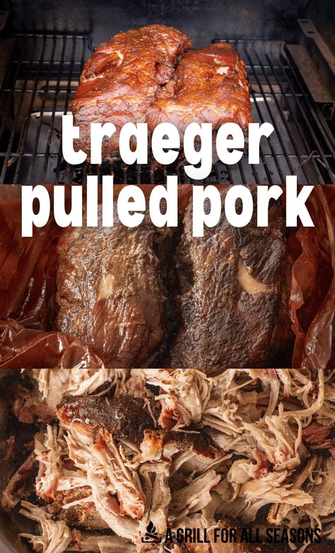 Pork Low Carb, Traeger Pulled Pork Recipe, Pulled Pork Smoker Recipes, Traeger Pulled Pork, Grilled Pulled Pork, Smoked Pork Roast, Smoked Pulled Pork Recipe, Traeger Cooking, Pellet Smoker Recipes