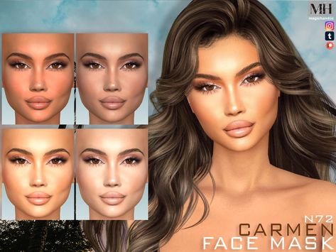 The Sims Resource - Carmen Face Mask N72 (Patreon) Sims 4 C Face, Sims 4 Cc Skin Tones Realistic, Sims 4 Facemask, Sims 4 Cc Presets Face, Sims 4 Cc Face Mask, Sims 4 Face Mask, Blender Scene, Sims 4 Tsr, Sims 4 Traits