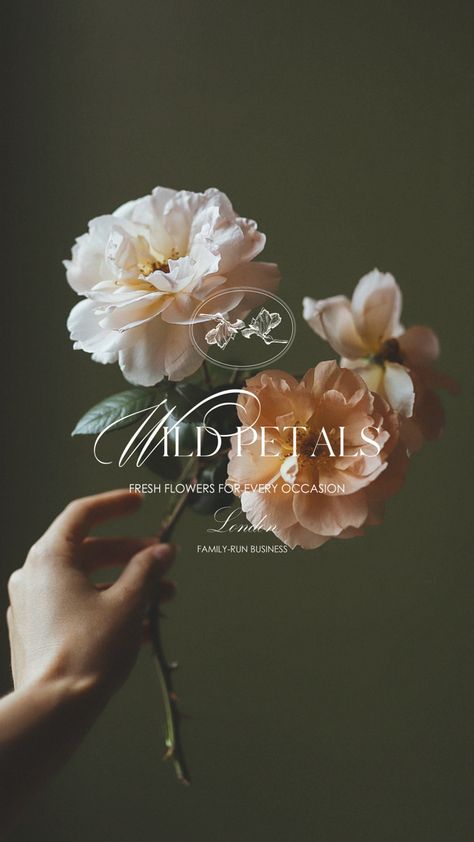 Floral Logo Design Ideas Brand Identity, Luxury Branding Design Visual Identity, Floral Branding Design, Flower Branding Design, Royal Branding, Flowers Branding, Brand Image Design, Luxury Brand Logos, Flower Shop Logo Design