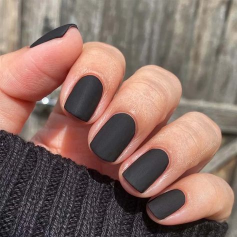 Dark Grey Matte Nails, Nails On Black Skin, Matte Gel Nails, Black Nails Short, Nail Ideas For Short Nails, Black Gel Nails, Ideas For Short Nails, Winter Nail Colors, Nail Extensions Designs