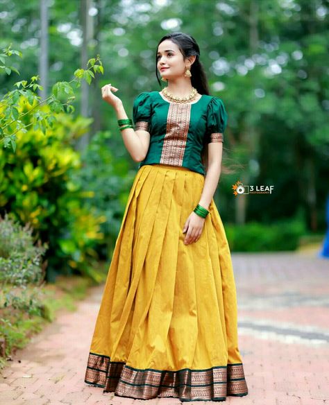 Parkar Polka For Women, Photo Poses In Traditional Wear, Pattupavada Blouse Designs For Women, Pattupavada Blouse Designs, Pattu Pavadai Designs Women, Pattu Pavada Women, Pattupavada For Women, Pattu Pavadai Blouse Designs, Parkar Polka