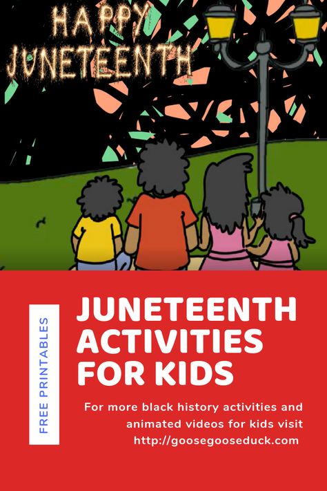 Juneteenth activities for pre-k and elementary children in celebration of Freedom Day. FREE PRINTABLES. Juneteenth Crafts For Preschoolers, Juneteenth Preschool Activities, Juneteenth Celebration Ideas For Kids, Juneteenth Crafts For Kids, Juneteenth Celebration Ideas, Juneteenth Activities, Juneteenth Free Printables, Juneteenth For Kids, What Is Juneteenth