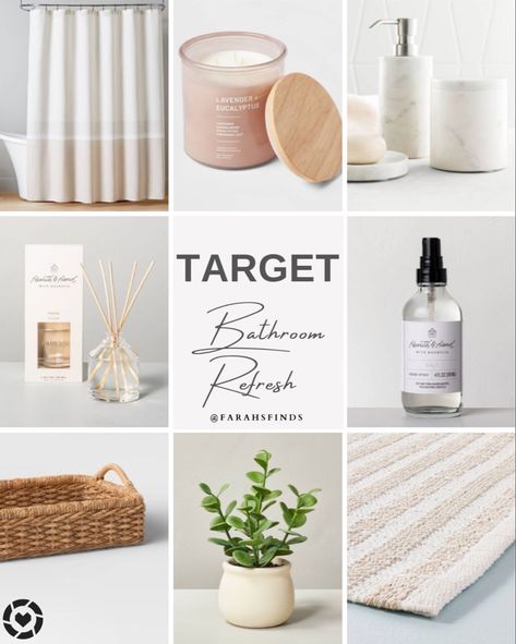 Bathroom Target Decor, Bathroom Accessories Target, Hearth And Hand Bathroom Decor, Amazon Shower Curtain, Hearth And Hand Bathroom, Target Bathroom Decor Ideas, Nuetral Bathroom, Target Bathroom Decor, Target Shower Curtain