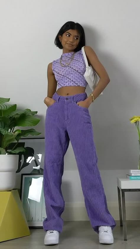 Honey Combs, Fun Fits, Danish Pastel, Purple Pants, Purple Outfits, Clothing Inspiration, Looks Chic, Really Cute Outfits, Colourful Outfits