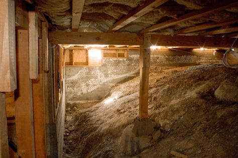 What Is the Cost To Dig Out a Basement? (2024Guide) Underpinning House, Crawl Space Vapor Barrier, Crawl Space Vents, Concrete Block Foundation, Block Foundation, Crawl Space Repair, Crawl Space Encapsulation, Yard Drainage, Wet Basement