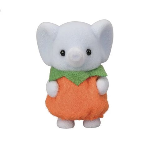 Elephant Pumpkin, Calico Critter, Elephant, Orange, White