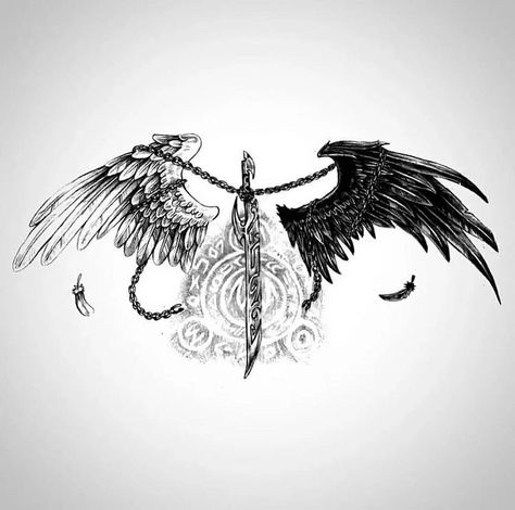 Chest Neck Tattoo, Wing Tattoo Men, Devil Wings, Sketch Style Tattoos, Back Of Neck Tattoo, Wrist Tattoos For Guys, Neck Tattoo For Guys, Wing Tattoo, Back Tattoos For Guys