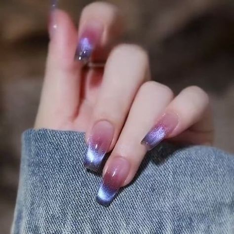 Purple Cat Eye Nails, Bad Inspo, Eye Nails, Nails Fashion, Pretty Gel Nails, Wedding Nails Design, Cat Eye Nails, Purple Cat, Kawaii Nails