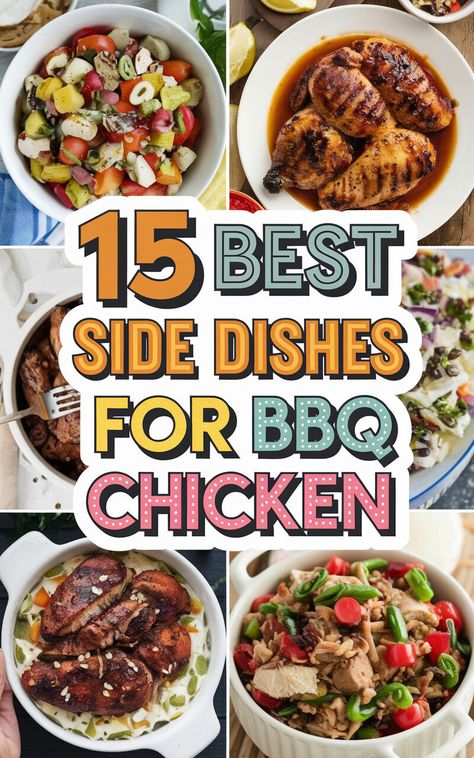 From Salads to Grilled Veggies, Here's What to Serve with BBQ Chicken! 🥗🍆 #BBQChicken #SideDishInspiration #Foodie Bbq Chicken Meals Sides, Beer Can Chicken Sides Dishes, What To Serve With Bbq Chicken, Bbq Chicken Side Dishes, Bbq Chicken Sides, Grilled Chicken Sides, Grilled Sweet Potato Fries, Chicken Sides, Grilled Watermelon Salad