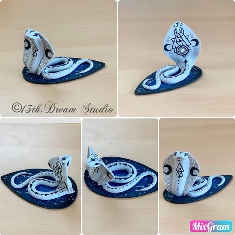 Air Dry Clay Snake, Clay Reptiles, Clay Snake Sculpture, Lunar Symbols, Clay Snakes, Polymer Clay Snake, Clay Snake, Witch Diy, Clay Diy Projects