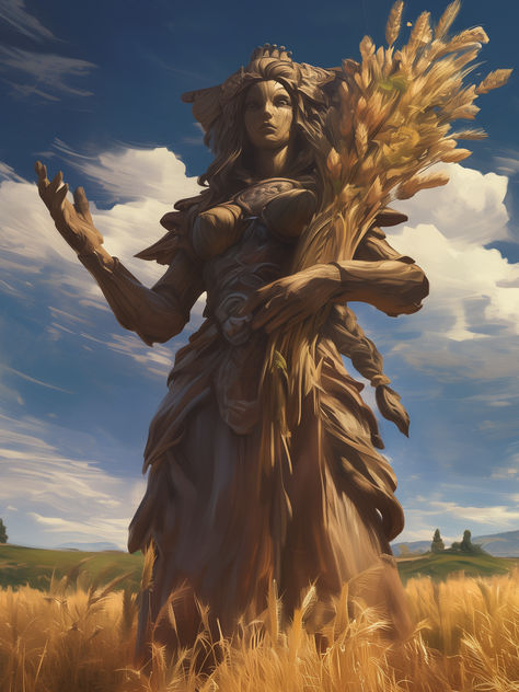 Goddess Of Thunder, God Statue, God Of Earth, Nature God, Fantasy God, Earth Goddess Art, Mother Nature Goddess, Storm Kings Thunder, Elder Scrolls Lore