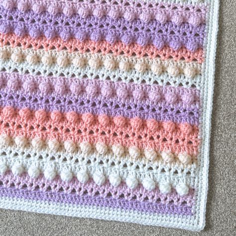 Oribus Blanket Bobble Stitch Patterns, Crochet Bobble Blanket Pattern, Bobble Stitch Blanket, Crochet Bobble Blanket, Bobble Blanket, Blanket Pattern Crochet, Baby Afghan Patterns, Crochet Terminology, Bobble Crochet