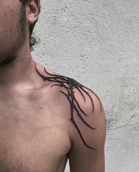 Trible Tattoos For Men, Top Of Shoulder Tattoo, Trible Tattoos, Symmetrical Tattoo, Tattoo Design Drawings, Get A Tattoo, Tattoo Designs Men, A Tattoo, Shoulder Tattoo