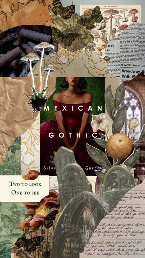 Mad Honey Book Aesthetic, Mexican Gothic Fan Art, Mexican Gothic Book, Mexican Gothic Aesthetic, Goth Mexican, Bc Aesthetic, Summer Hobbies, Mexican Gothic, Kindle Wallpaper