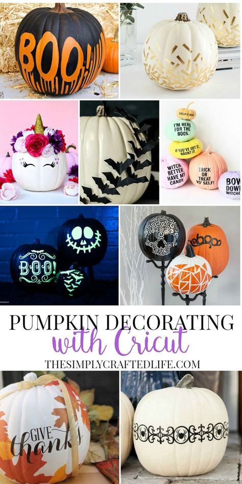 Ever wonder how to decorate pumpkins using Cricut? These 15+ DIY Cricut pumpkin decorating ideas will make your masterpieces the envy of the neighbourhood. Cricut Pumpkin, Decorate Pumpkins, Pumpkin Decorating Diy, Pumpkin Decorating Ideas, Halloween Decor Diy, Pumpkin Uses, Pumpkin Monogram, Using Cricut, Diy Monogram