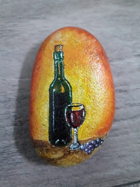 Wine Bottle Painting, Beer Painting, Bunch Of Grapes, Wine Painting, Hand Painted Cat, Rock Hand, Painted Rocks Kids, Painted Rocks Craft, Wine Club