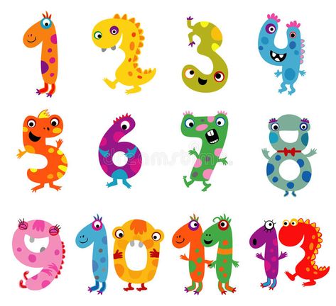 Plant Lessons, Funny Numbers, Baby Art Projects, Graffiti Lettering Fonts, Numbers For Kids, Cartoon Monsters, Printable Numbers, Graphic Design Lessons, Numbers Font