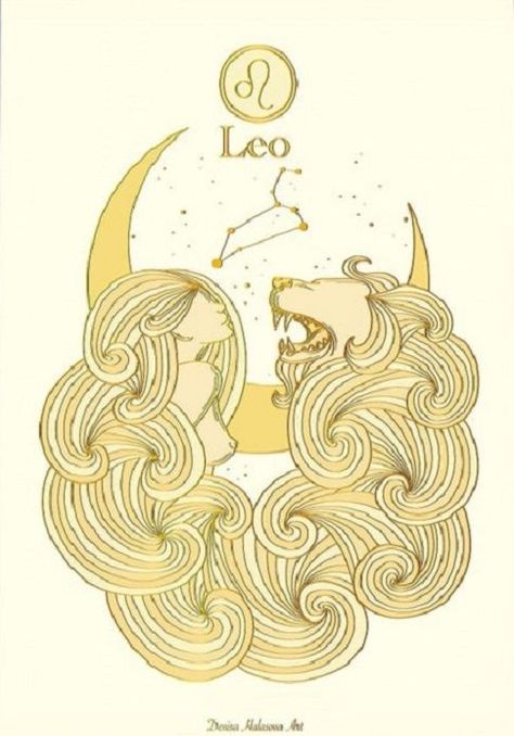 Leo Horoscope Art, Witchy Journal, Leo Art, Conceptual Illustration, All Zodiac Signs, Family Tattoos, Zodiac Art, Vintage Poster Art, Character Drawing