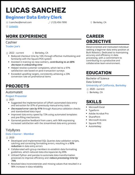 15 Data Entry Resume Examples That Worked in 2024 Data Entry Resume, Random Vibes, Data Entry Clerk, Career Building, Resume Pdf, Chronological Resume, Basic Resume, Resume Summary, Resume Help