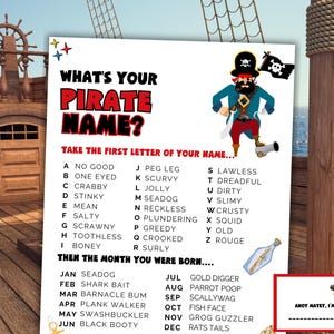 What's Your Pirate Name Game WITH SIGN & NAME Tags, Aye Matey Activity, Talk Like A Pirate Day, Pirate Party, Classroom, Icebreaker Games Pirate Name, Icebreaker Games, Pirate Names, Talk Like A Pirate Day, Talk Like A Pirate, Shark Bait, Name Game, Fish Face, Pirate Day