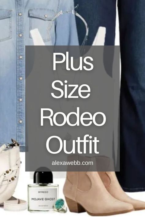 Plus Size Rodeo Outfit 1 - A Western plus size outfit idea for country music concerts and rodeos. Alexa Webb Rodeo Outfits For Women Summer Plus Size, Pink Cowgirl Outfit Plus Size, Plus Size Nashville Outfits Summer, What To Wear To A Rodeo, Plus Size Rodeo Outfits For Women, Curvy Western Outfits, Plus Size Country Outfits, Rodeo Outfits For Women Summer, Plus Size Western Outfits Woman