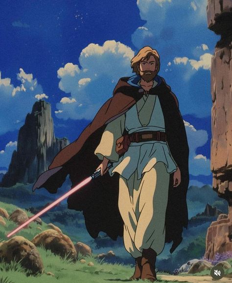 Ghibli Star Wars, Star Wars Animation, Star Wars Old Republic, Star Wars Anime, Star Wars Background, Star Wars Obi Wan, Star Wars Love, Star Wars Facts, Star Wars Drawings