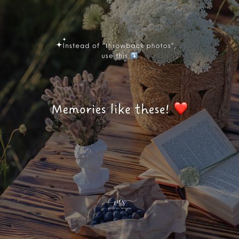 instead of “throwback photos” use these:🥰 #throwback #throwbacks #memories #quotes #quotesoftheday #caption #notes #instagramtips #randomthoughts #fyp #margesn #smm Throwback Photos, Memories Quotes, Instagram Tips, Quotes, Quick Saves