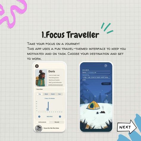 🔥 Need to boost your focus and reduce distractions? These cozy timer apps are here to help! 🕰️✨ Check out our top picks: 1️⃣ **Focus Traveller** - Take your focus on a journey with a fun travel-themed interface. Perfect for staying motivated and on task! 🌍✈️ 2️⃣ **DTD Sounds** - Immerse yourself in calming background noises to create a peaceful work environment. Great for concentration! 🎧🌿 3️⃣ **Emphasis** - Break down tasks into manageable chunks with this minimalist timer app. Ideal for ... Best Focus Apps, Study Timer App, Motivational Apps, Apps For English, Timer Website, Focus App, Study Helper, Study Timer, Aesthetic Apps Games