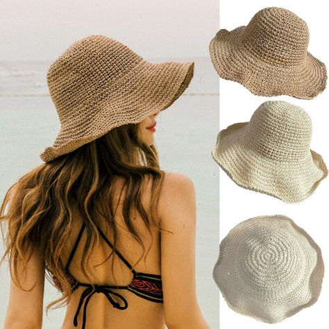 Types Of Beanies, Monroe Hat, Floppy Straw Hat, Crochet Sun Hat, Straw Hat Beach, Beach Hats, Women Hats Fashion, Floppy Sun Hats, Hats Women