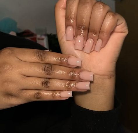 Short Classy Nails, Overlay Nails, Acrylic Nails Nude, Brown Acrylic Nails, Natural Acrylic Nails, Milky Nails, Simple Acrylic Nails, Work Nails, Short Square Acrylic Nails