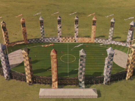 Quidditch pitch Quidditch Aesthetic, Quiz Harry Potter, Quidditch Pitch, Hogwarts Quidditch, Harry Potter Wall, Harry Potter Quidditch, Hogwarts Castle, Hogwarts Aesthetic, Fred Weasley