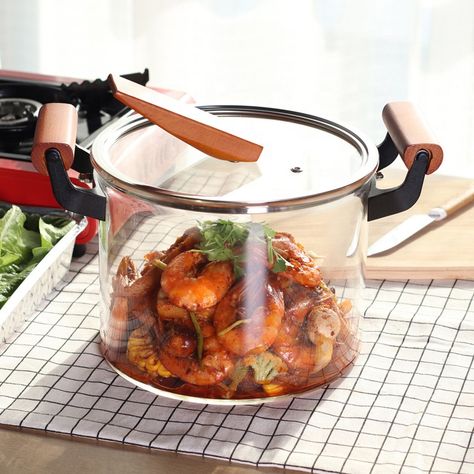 Heat Resistant Thickening Glass Borosilicate Glass Cooking Pot with Cover lid housewares https://m.alibaba.com/product/1600081731618/Heat-Resistant-Thickening-Glass-Borosilicate-Glass.html?__sceneInfo={"cacheTime":"1800000","type":"appDetailShare"} Glass Pots Cooking, Glass Cooking Pot, Glass Cookware, Glass Cup With Bamboo Lid, Glass Pot, Glass Coffee Cups, Nigella Lawson, Pyrex Glass, Cooking Pot