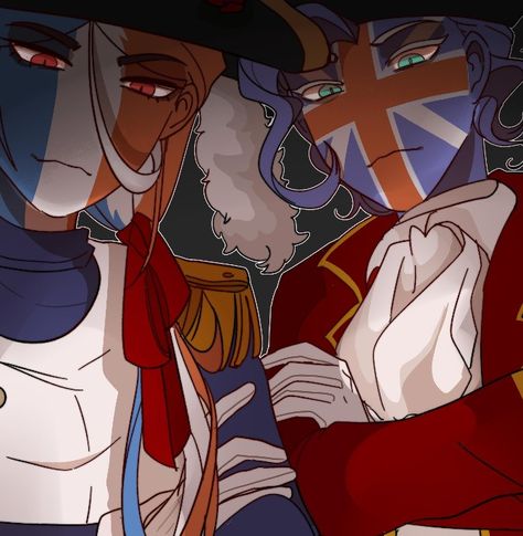 Countryhuman countryhumans ch countryhumanFrance countryhumansFrance France 🇫🇷 countryhumanUK countryhumansUK UK FrancexUK Kingdom Of Italy, Dragon Cookies, France Country, Hetalia Anime, British Family, Country Humor, French Empire, Country Art, Editing Pictures