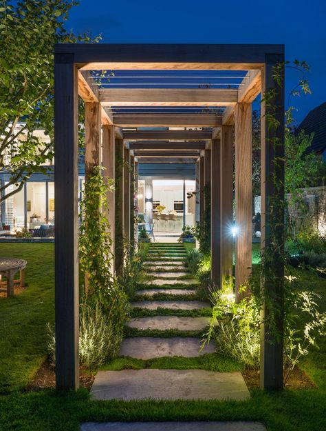 Garden Walkway Arch, Pergola Pathway, Backyard Party Outfit Summer, Patio Light Ideas, Backyard Party Outfit, Party Outfit Summer, Gardens Backyard, Flowers Farm, Landscape Backyard