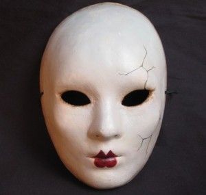 Masks, China dolls and Dolls on Pinterest Doll Masks, Cracked Doll, Porcelain Mask, Doll Mask, Creepy Masks, Blank Mask, Scary Doll, Antique Porcelain Dolls, Doll Halloween Costume