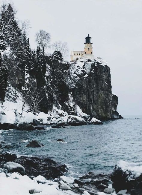 The North Shore Minnesota, Up North Minnesota, Winter In Minnesota, Minnesota Winter Aesthetic, Duluth Minnesota Winter, North Aesthetic, Minnesota Aesthetic, Mn North Shore, Winter Lighthouse