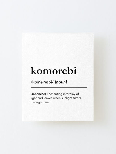 komorebi meaning art print, komorebi definition wall art. Beautiful japanese word definition for the enchanting interplay of light and leaves when sunlight filters through trees. Minimalist home decor ideas, japanese cherry blossom art, japan, black and white wall decor, word of the day, beautiful words wall decor, words of wisdom, Nature quotes decor, Sunlight, Forest, #japan #cherryblossom #lagunaklein minimalist living room decor ideas, white home decor, wall art for black and white room Japanese Definitions, Komorebi Aesthetic, Komorebi Art, Typography Japanese, Sunlight Forest, Beautiful Japanese Words, Word Wall Decor, Word Definition, Describe Feelings