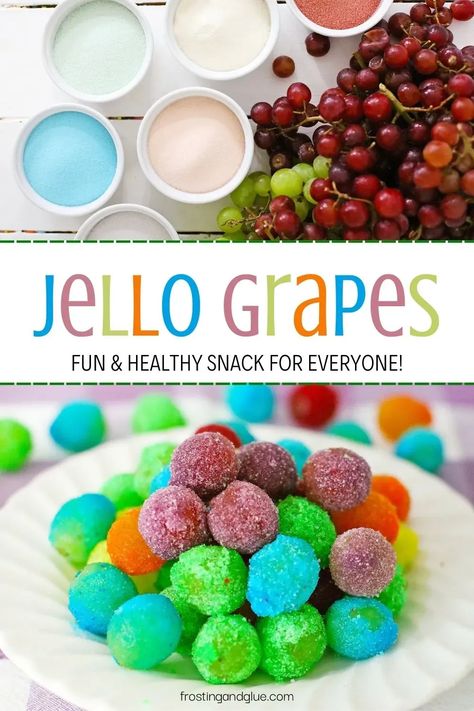 This fun and healthy treat are a win-win for both parents and kids! Jello grapes are yummy, refreshing, and super easy to make! have your kids eat healthy in no time! Small Party Snacks Finger Foods, Jello Coated Grapes, Grapes Jello Powder, Jello Grapes Recipe, Grapes And Jello Powder, Koolaid Grapes Recipe, Gluten Free Party Snacks Finger Foods, Frozen Grapes With Jello Powder, Jello Grapes Frozen