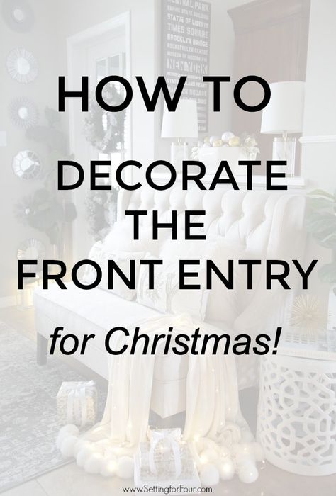 Entry Way Decor Ideas, Foyer Christmas Decor, Christmas Foyer Decor, Christmas Entryway Decor, Beautiful Christmas Wrapping, Entry Way Decor, Christmas Foyer, Christmas Extravaganza, Diy Mantel