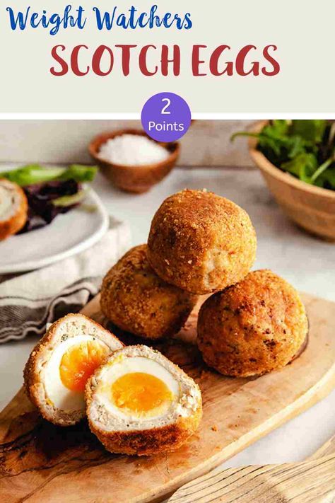 These wonderful filling Scotch Eggs are made with turkey mince and are oven baked making them an ideal Weight Watchers lunch recipe. At just 2 Smart Points per Scotch Egg on Blue & Purple and 5 SmartPoints on Green they also make a great low point WW snack. #weightwatchersrecipeswithpoints #weightwatcherslunchrecipe #weightwatcherssnacks Weight Watchers Pasta Recipes, Weight Watchers Lunch, Weight Watchers Pasta, Low Points Weight Watchers, Weight Watchers Salad, Scotch Eggs Recipe, Egg And Grapefruit Diet, Weight Watchers Lunches, Scotch Egg