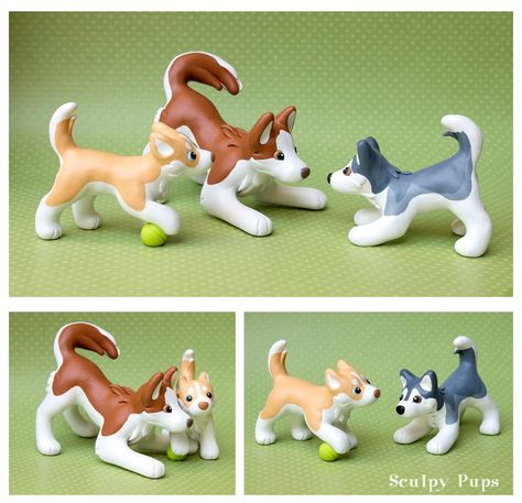 Husky family dog sculptures by SculptedPups.deviantart.com on @DeviantArt Clay Dogs, Happy Husky, Polymer Clay Cat, Family Dog, Polymer Clay Animals, Dog Sculpture, Cute Polymer Clay, Clay Figurine, Polymer Clay Miniatures