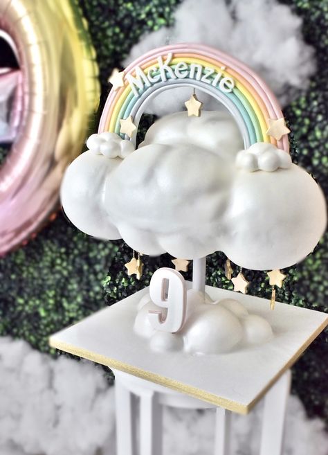 What a dream this "Cloud Nine" Rainbows & Clouds 9th Birthday Party by Ashley Washington, out of Memphis, TN, is!
Filled with fluffy decor and rainbow colors that shine, this 9th birthday bash is absolutely divine!
So make a wish and jump in and be sure to spot these details, certain to make you grin!

Floating Rainbow Cloud Cake
Cloud Balloon Garlands + Installs
Rainbow Plates with Cloud Napkins
Fluffy "Cloud" Guest Table Runner
Cloud 9 Rainbow Balloon + Cotton Cloud Backdrop

The post &#8 Cloud 9 Birthday Party Sleepover, Cloud Shaped Cake, On Cloud 9 Decorations, Cloud 9 Cake Ideas, Cloud Nine Birthday Cake, On Cloud 9 Birthday Cake, Rainbow And Clouds Birthday Party, Cloud 9 Birthday Cake, On Cloud Nine Birthday Party